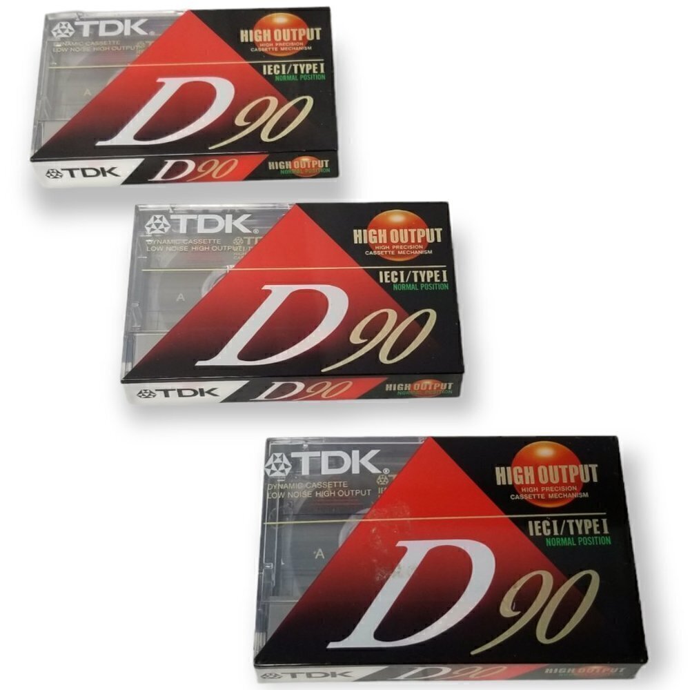 TDK D90 Blank Audio Cassette Tapes 90 Min Type I High Output Sealed Lot of 3